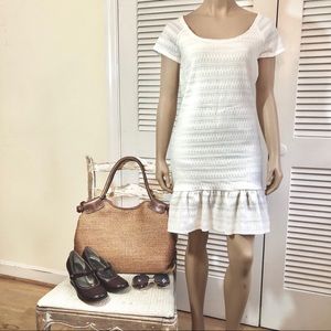 Free People White Short Sleeve Knit Dress SZ L